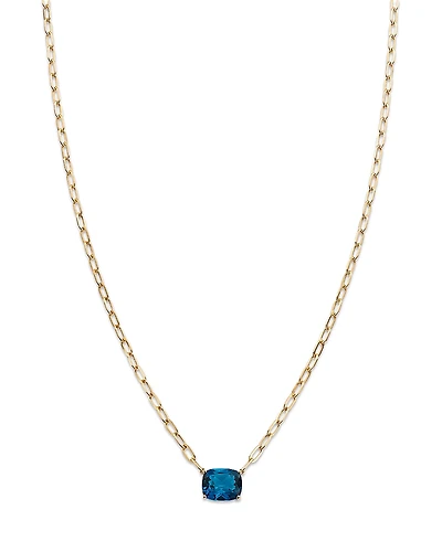 Bloomingdale's Fine Collection London Blue Topaz Solitaire Pendant Necklace