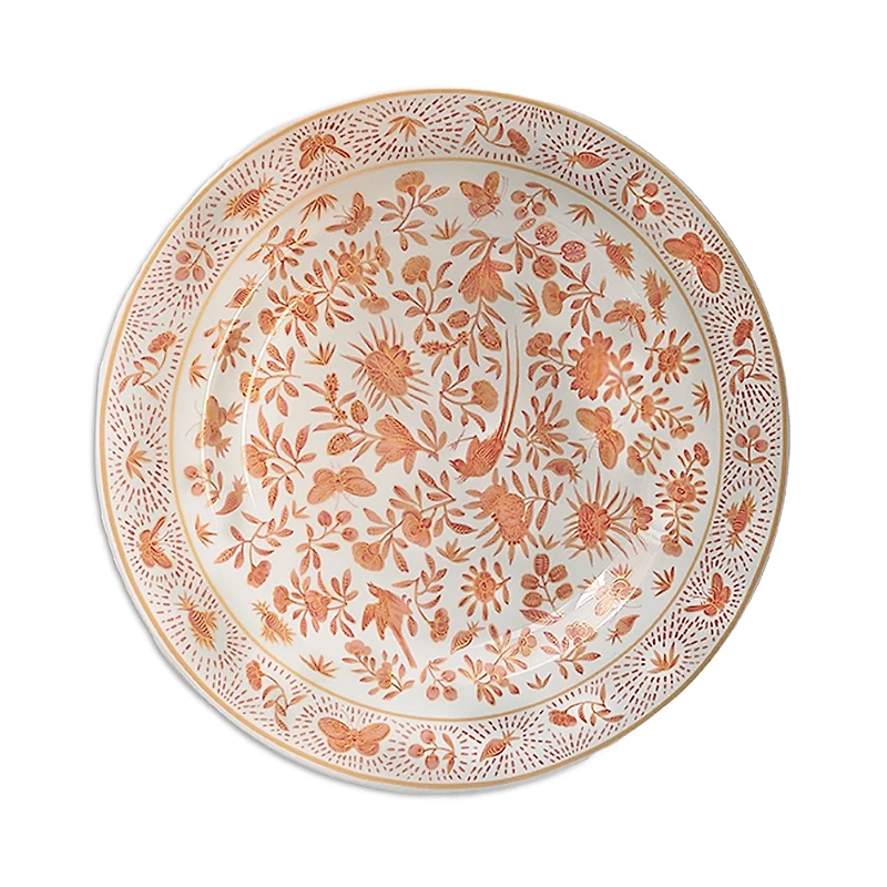 Mottahedeh Sacred Bird & Butterfly Orange Charger Plate