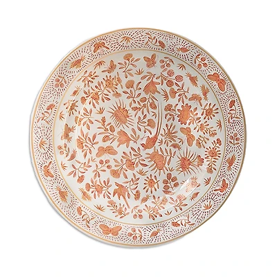 Mottahedeh Sacred Bird & Butterfly Orange Charger Plate