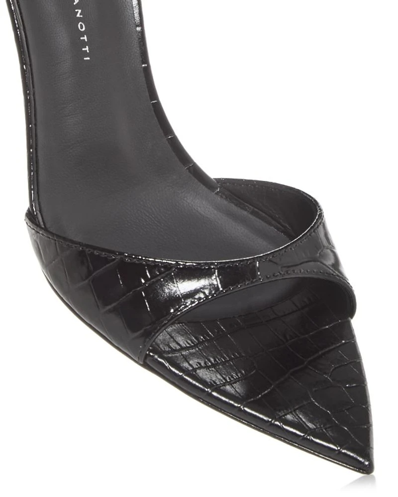 Women's Intriigo Croc Embossed High Heel Slide Sandals