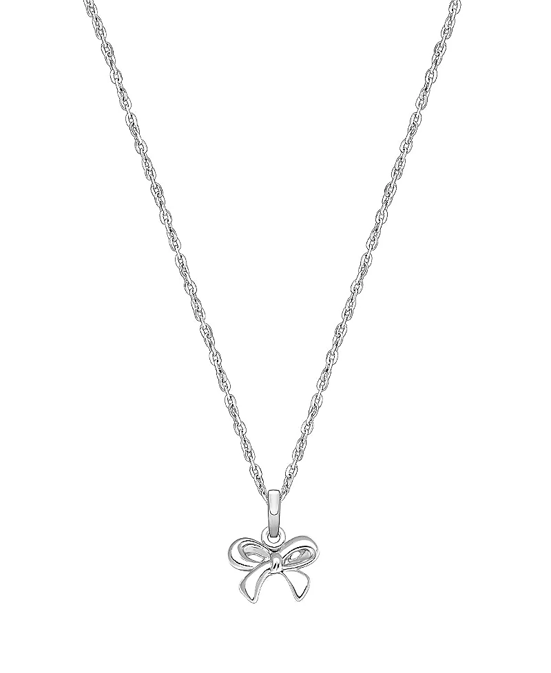Tiny Blessings Girl's Sterling Silver Darling Bow 12 - 14 Necklace - Little Kid, Big Kid