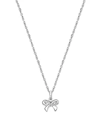 Tiny Blessings Girl's Sterling Silver Darling Bow 12 - 14 Necklace - Little Kid, Big Kid