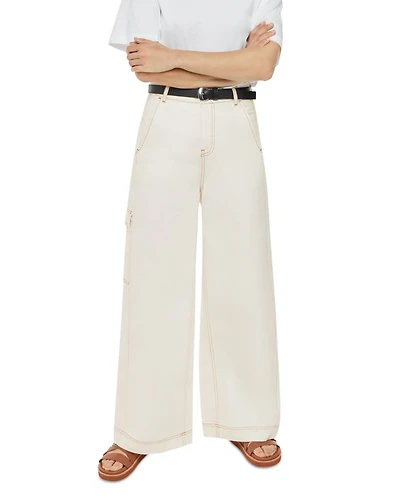 Wide Leg Cargo Jeans White