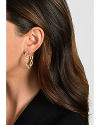 Enchanted Forest Chain Hoop Earrings in 18K Gold Plated