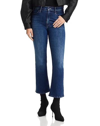 Mother The Lil' Hustler Petites High Rise Cropped Straight Jeans