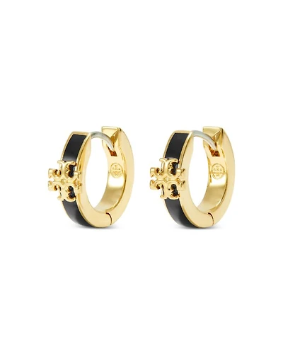 Kira Enamel Huggie Hoop Earrings 18K Gold Plated
