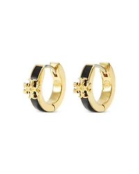 Kira Enamel Huggie Hoop Earrings 18K Gold Plated