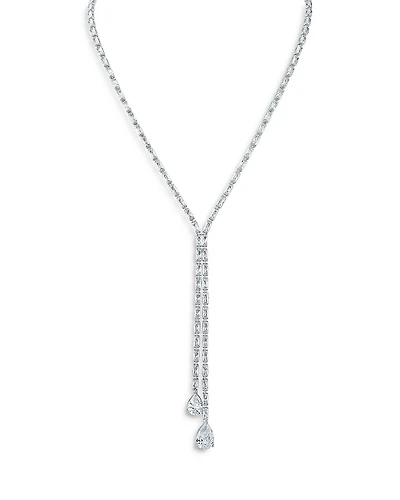 Cz By Kenneth Jay Lane Baguette & Pear Y Necklace, 17