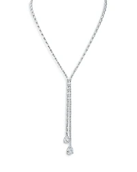 Cz By Kenneth Jay Lane Baguette & Pear Y Necklace, 17