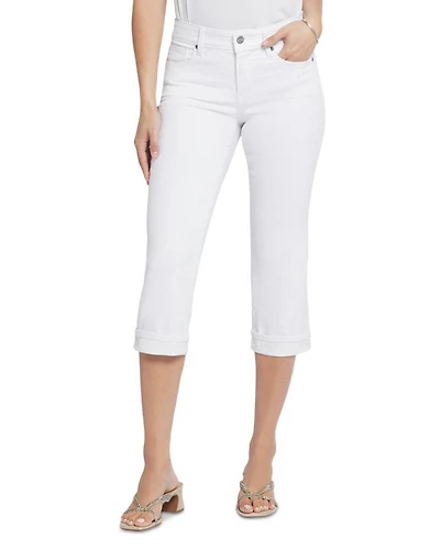 Marilyn Cuffed Cropped Straight Jeans Black & Optic White