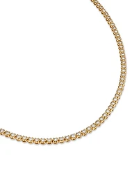 Diamond Crown Set Tennis Necklace in 14K White or Yellow Gold, 5.0 tcw