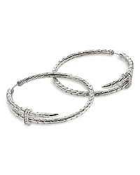Sterling Silver Diamond Spear Hoop Earrings