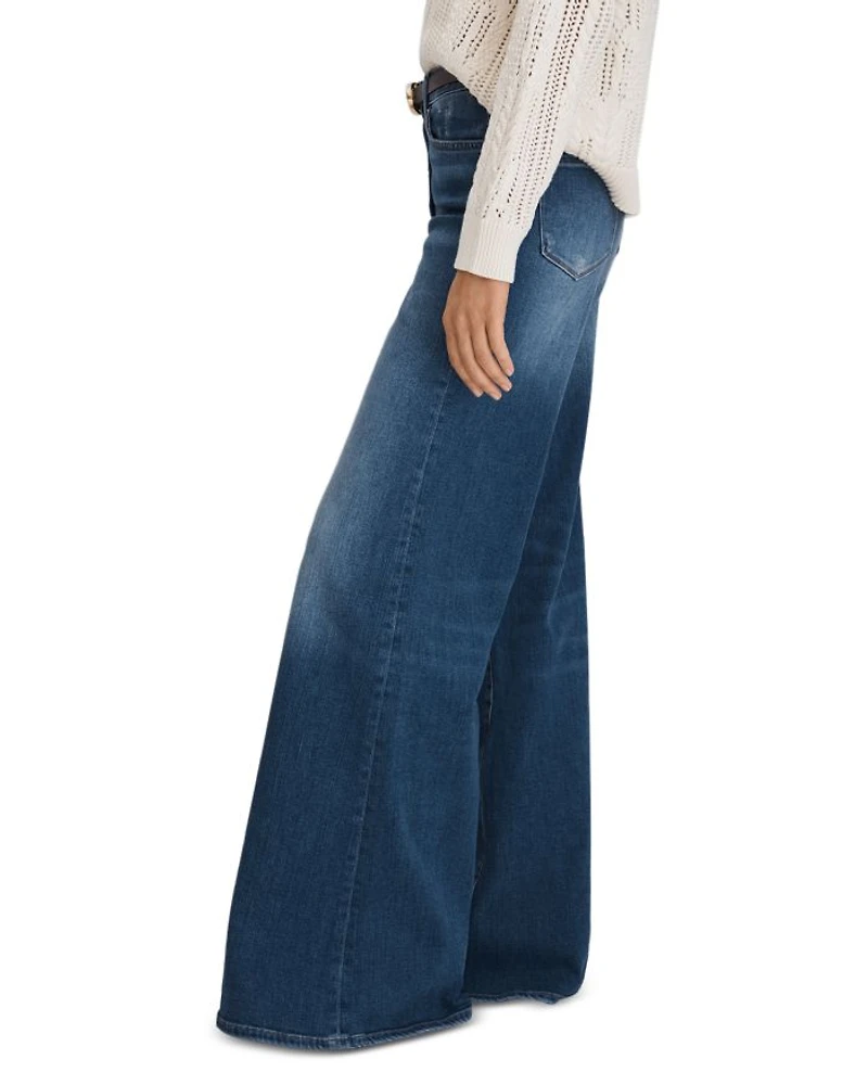 Petite Ameria Wide Leg Jeans Mid Blue