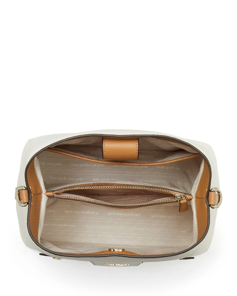 Hudson Color Blocked Pebbled Leather Shoulder Bag