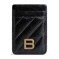 Balenciaga Crush Magnet Card Holder Quilted
