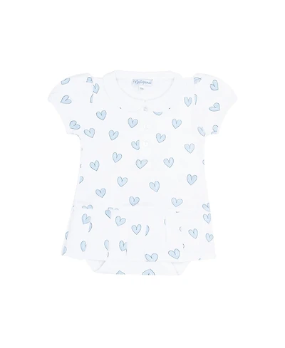 Nellapima Girls' Blue Heart Print Onesie Dress