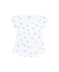 Nellapima Girls' Blue Heart Print Onesie Dress