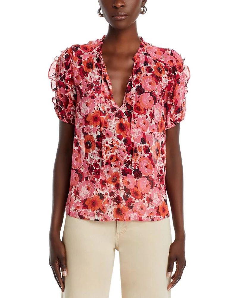 Dandelion Silk Split Neck Top