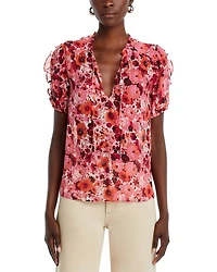 Dandelion Silk Split Neck Top