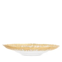 Vietri Rufolo Glass Gold Brushstroke Medium Shallow Bowl