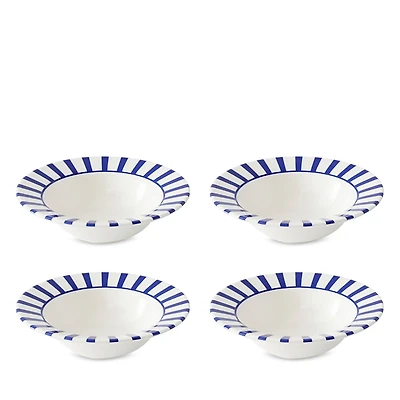 Spode Blue Italian Steccato Cereal Bowls, Set of 4