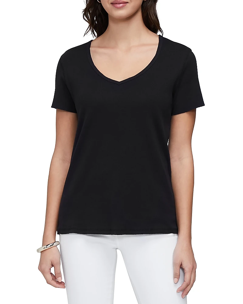 Three Dots Cotton V Neck Tee