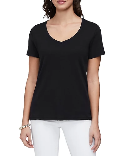 Three Dots Cotton V Neck Tee