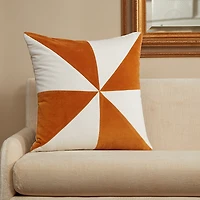 Roselli Trading Pinwheel Gold Ivory Pillow, 20 x 20