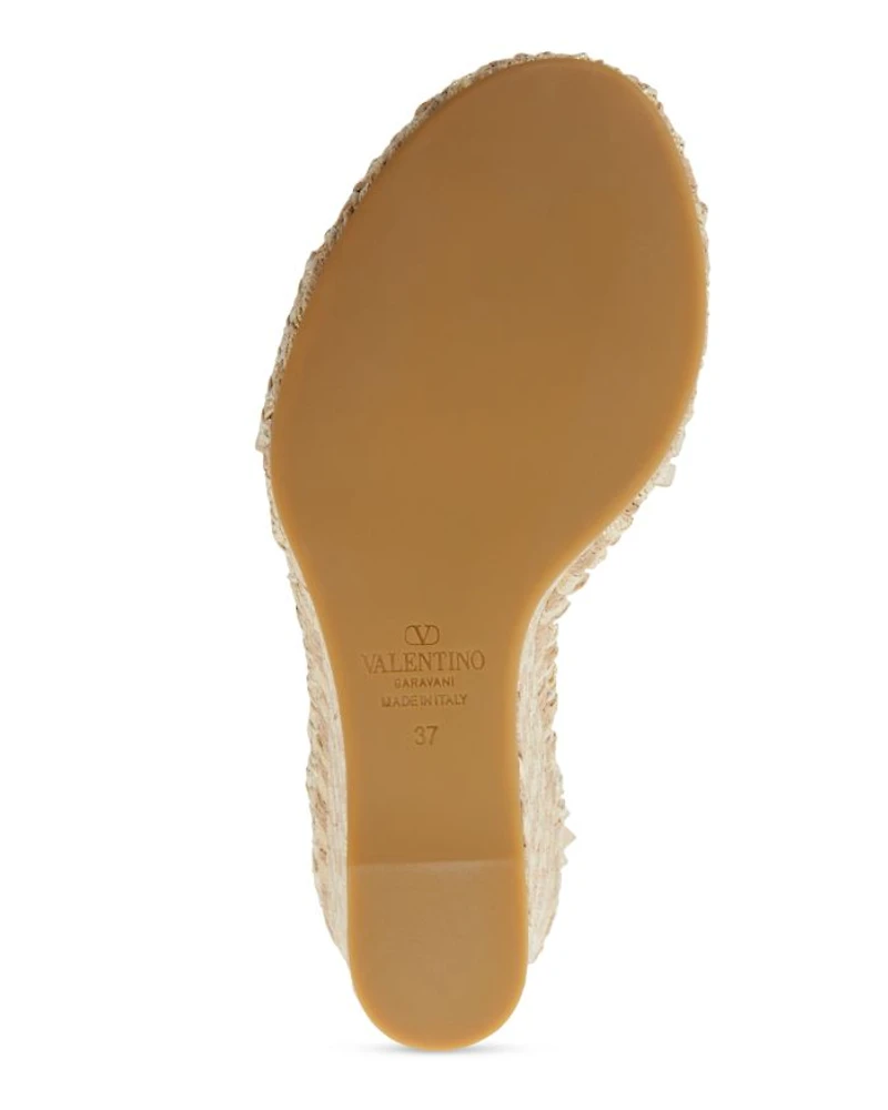 Women's Pyramid Studded Espadrille Wedge Heel Sandals