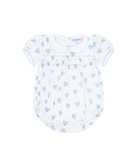 Nellapima Girls' Blue Heart Print Smocked Bubble