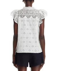 Eyelet Flutter Sleeve Top - Exclusive