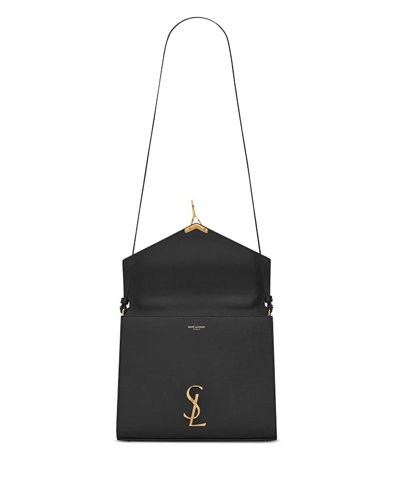 Cassandra Mini Top Handle Bag in Grain De Poudre Embossed Leather