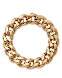 14K Yellow Gold Medium Hollow Curb Chain Ring