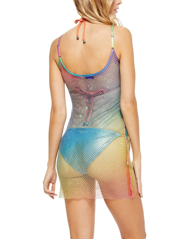 Gradient Mesh Mini Cover Up Dress