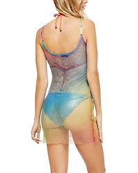 Gradient Mesh Mini Cover Up Dress