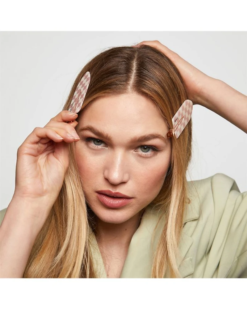 XL Creaseless Clips - Terracotta Checker, Set of 2