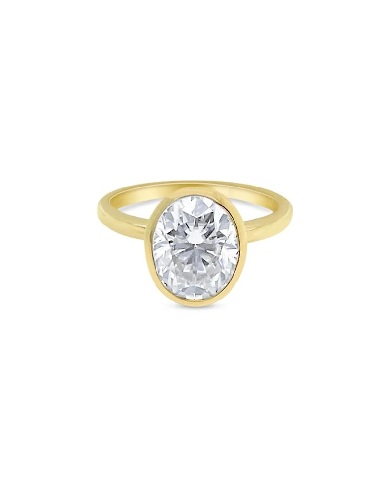 14K Yellow Gold Bezel Set Moissanite Ring