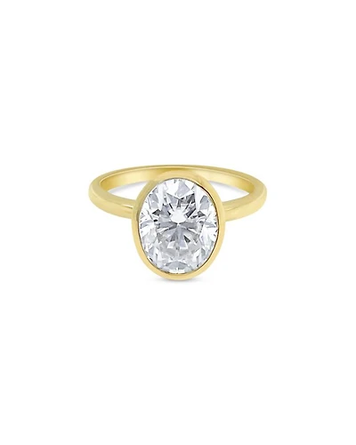 14K Yellow Gold Bezel Set Moissanite Ring