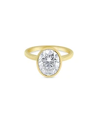 14K Yellow Gold Bezel Set Moissanite Ring