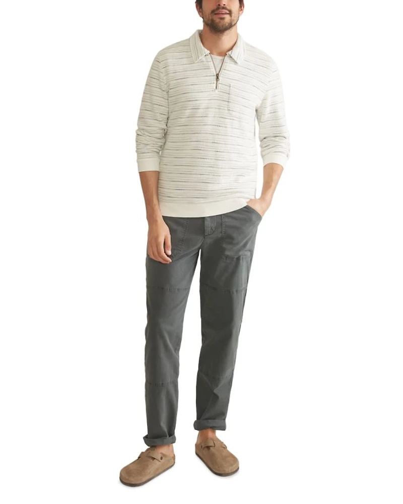 Textured Stripe Quarter Zip Top