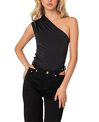 Edikted Tabby Gathered One Shoulder Bodysuit