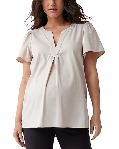 Ingrid & Isabel Maternity Short Sleeve Woven Top