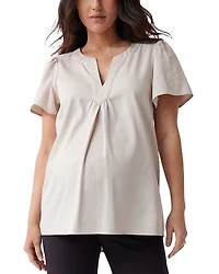 Ingrid & Isabel Maternity Short Sleeve Woven Top