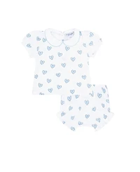 Nellapima Girls' Blue Heart Print Diaper Cover Set - Baby
