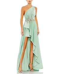 Embellished One Shoulder Asymmetrical Gown