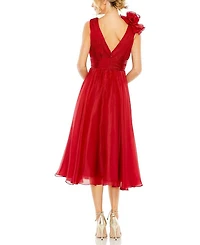 Sleeveless Chiffon A-Line Tea Length Cocktail Dress