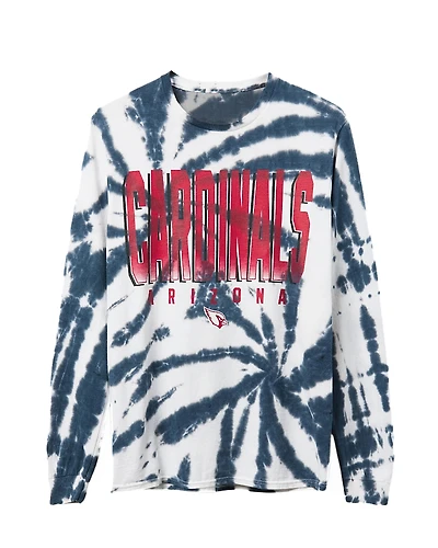Junk Food Clothing Unisex Nfl Arizona Cardinals Game Time Tie Dye Long Sleeve