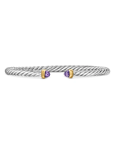 Sterling Silver & 14K Yellow Gold Cable Flex Bracelet, 4mm