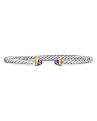 Sterling Silver & 14K Yellow Gold Cable Flex Bracelet, 4mm