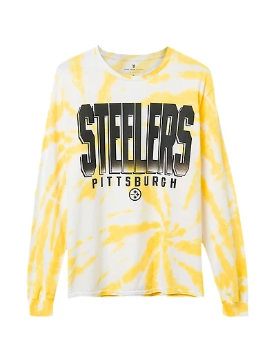 Junk Food Clothing Unisex Nfl Pittsburgh Steelers Game Time Tie Dye Long Sleeve